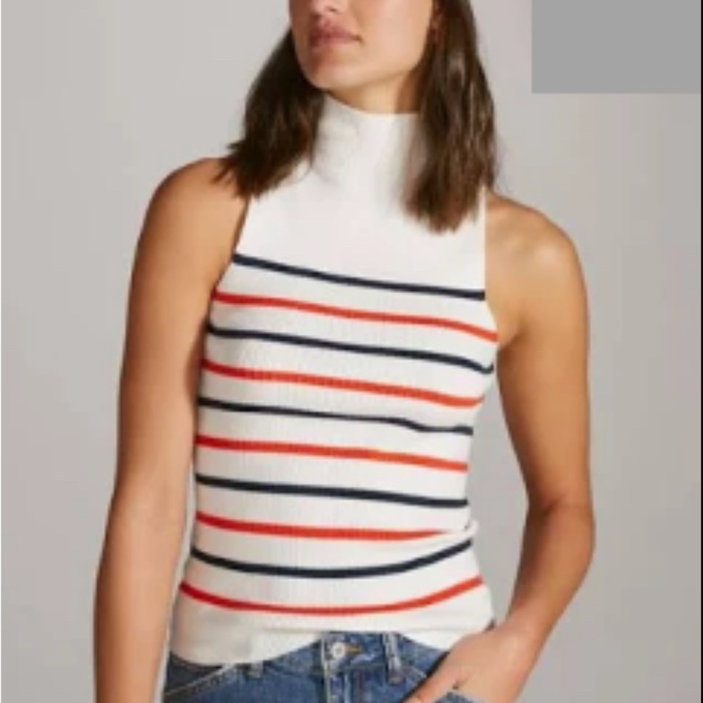 Maeve for Anthopologie nautical mock neck sweater tank